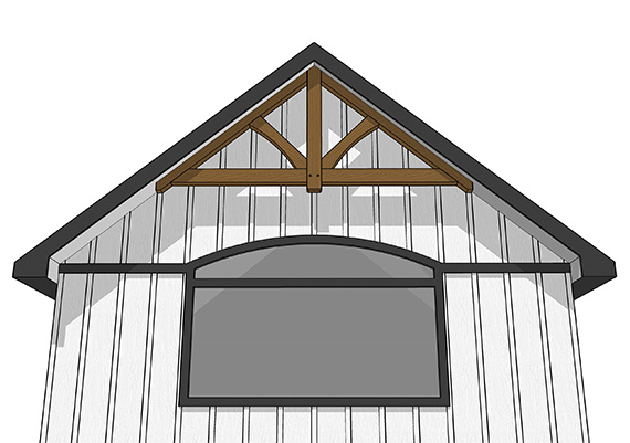 Alpine timber gable truss design for structural support and aesthetic appeal